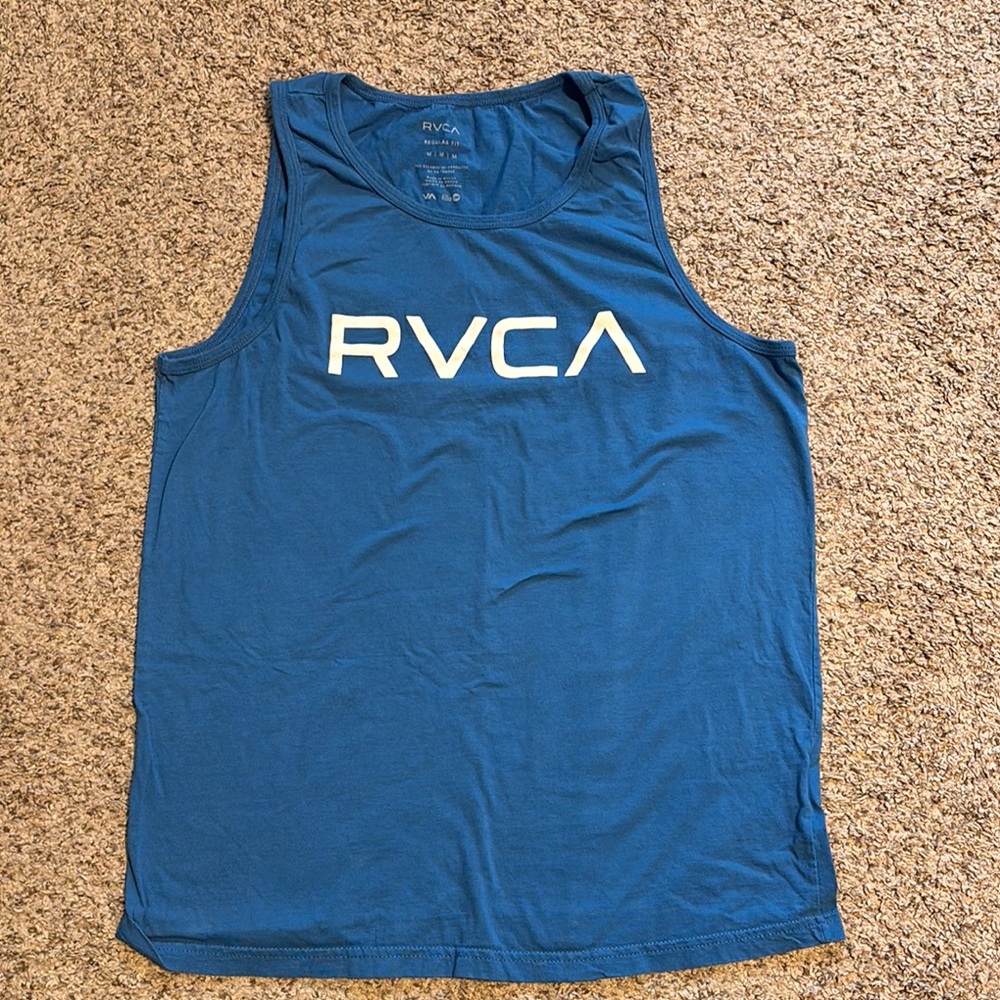 RVCA Blue Tank Top Casual Sleeveless Shirt